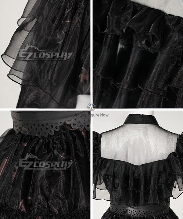 2022 Addams Family TV Series Black Raval Ball Cosplay Costume - Wednesday Addams Dress