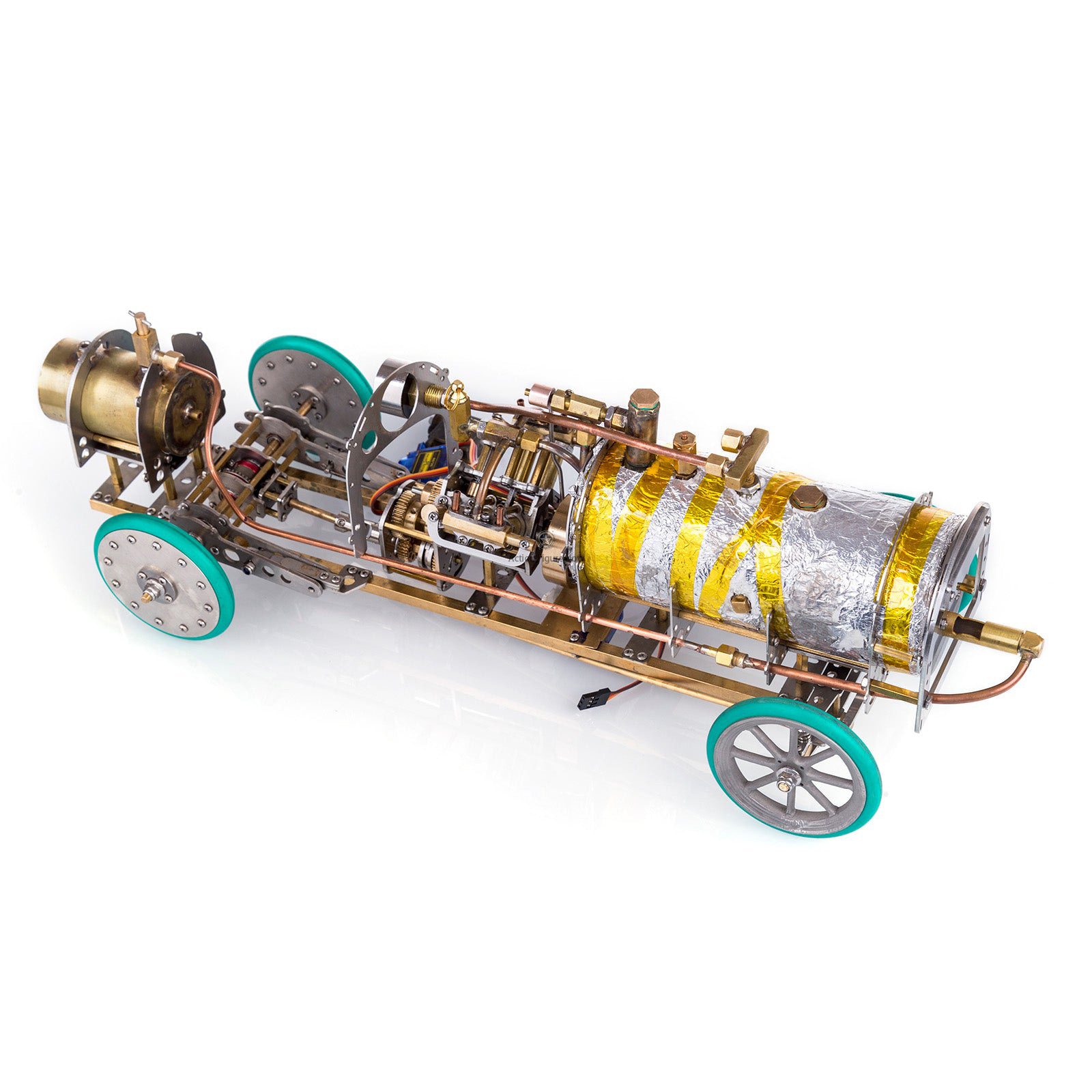 1/10 RC Rear-Drive Steam-Powered Vehicle Kit with V4 Steam Engine, Gearbox, and Boiler 1/10 RC Rear-Drive Steam-Powered Vehicle Kit with V4 Steam Engine, Gearbox, and Boiler