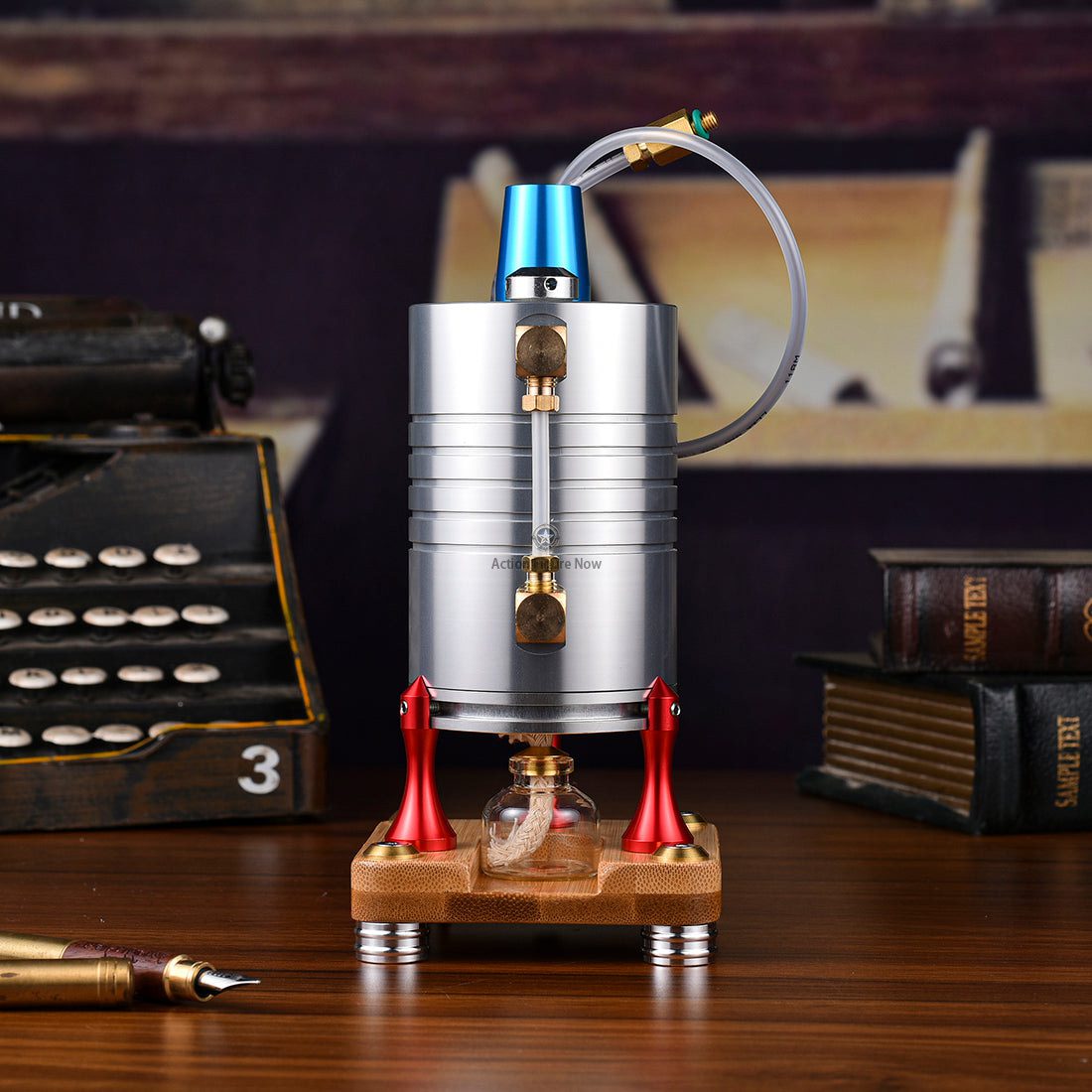 Full Metal Steam Generator Steam Heating Boiler with 4 Alcohol Lamps Steam Engine Model Kit Full Metal Steam Generator Steam Heating Boiler with 4 Alcohol Lamps Steam Engine Model Kit