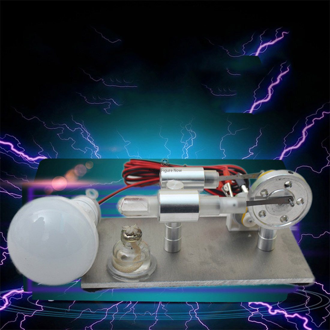 DIY Stirling Engine Kit with LED Lights and Generator