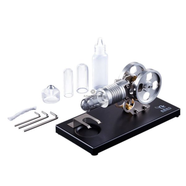 Stirling Engine Model: DIY Manson Engine Kit with Metal Baseplate