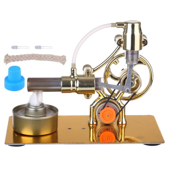 L-Type Single-Cylinder Stirling Engine Model with LED Lighting, Science Educational Toy