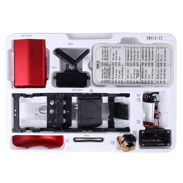 Teching Mini RC Tractor Assembly Kit: Educational Metal RC Hobby Model in Red