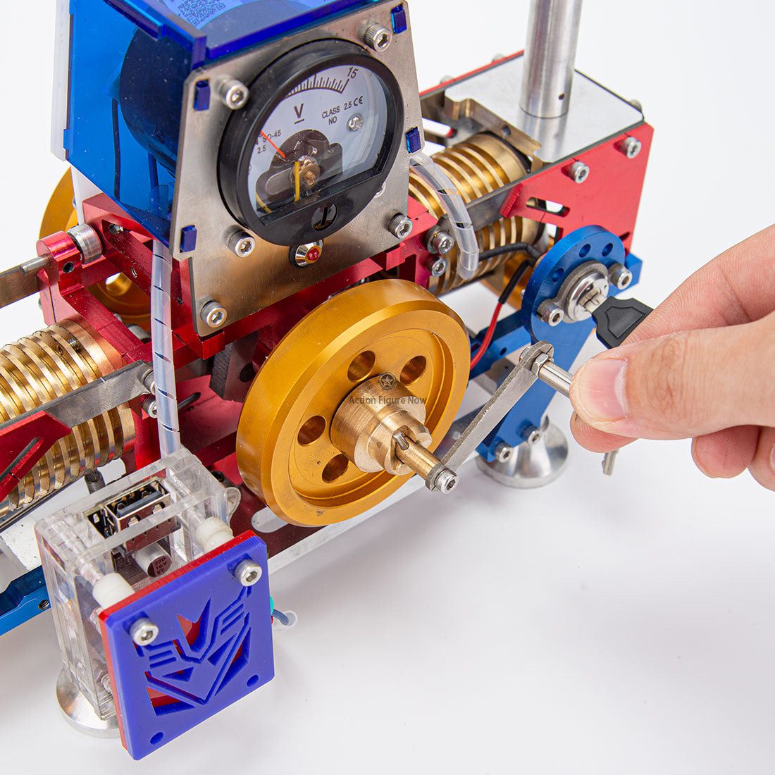 Opposed Twin Cylinder Flame-Fueled Vacuum Suction Stirling Power Generator Model Kit