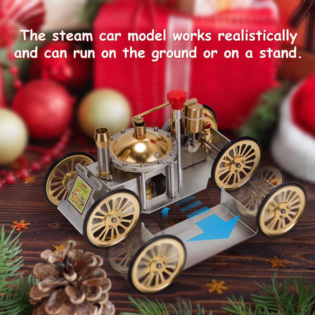 ENJOMOR Metal Steam Engine Toy Car: Classic Steam Powered Vehicle, Christmas Gift ENJOMOR Metal Steam Engine Toy Car: Classic Steam Powered Vehicle, Christmas Gift