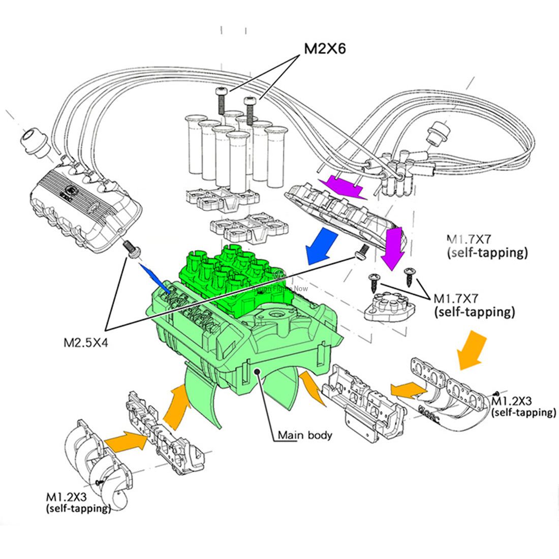 V8 Engine Model Kit with Hood, Fan, Radiator, Intake, and Motor for 1/10 RC Cars (GRC FST Motor Compatible) V8 Engine Model Kit with Hood, Fan, Radiator, Intake, and Motor for 1/10 RC Cars (GRC FST Motor Compatible)