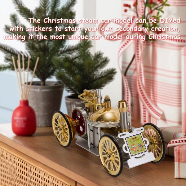 ENJOMOR Metal Steam Engine Toy Car: Classic Steam Powered Vehicle, Christmas Gift