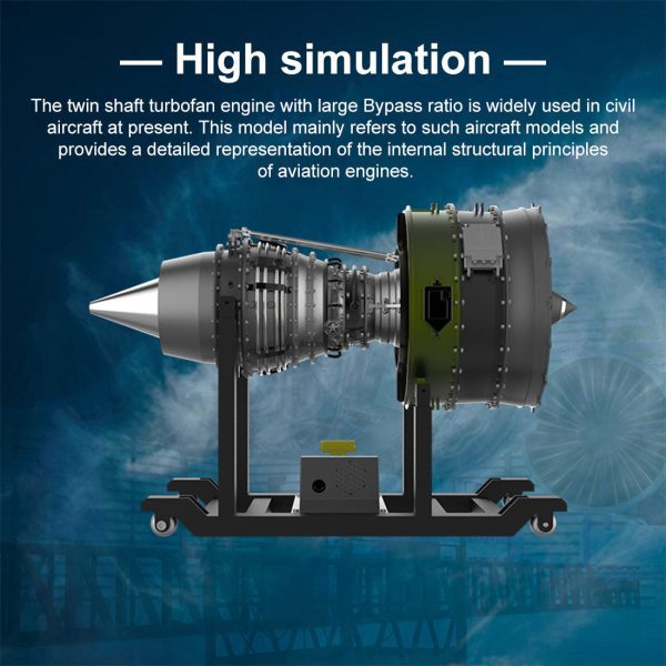 TECHING DIY Turbofan Jet Engine Model Kit - 1/10 Scale Full Metal Dual-Spool Aircraft Engine Assembly Model with Over 1000 Parts