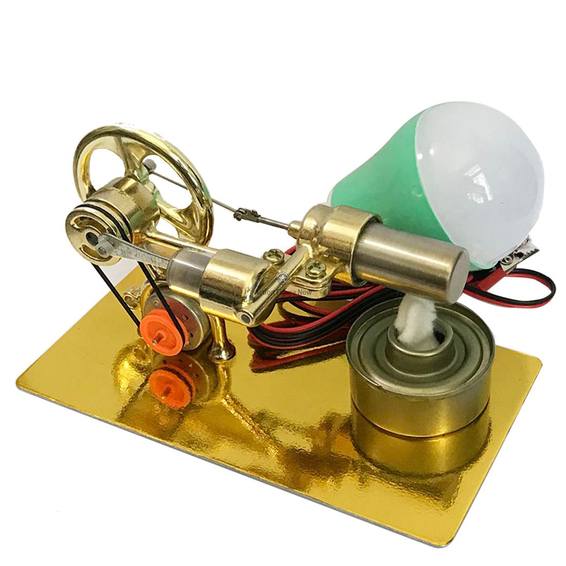 Single-Cylinder Stirling Engine Model Building Kit with LED for Educational Study