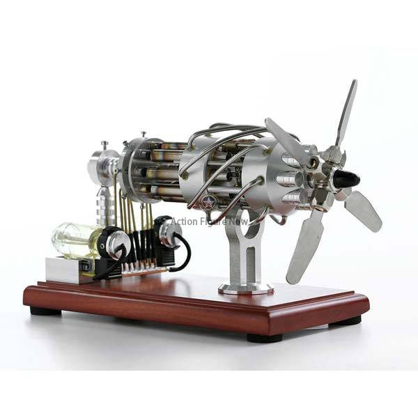 16-Cylinder Stirling Engine Model - Double Tank Gas Powered Educational Toy