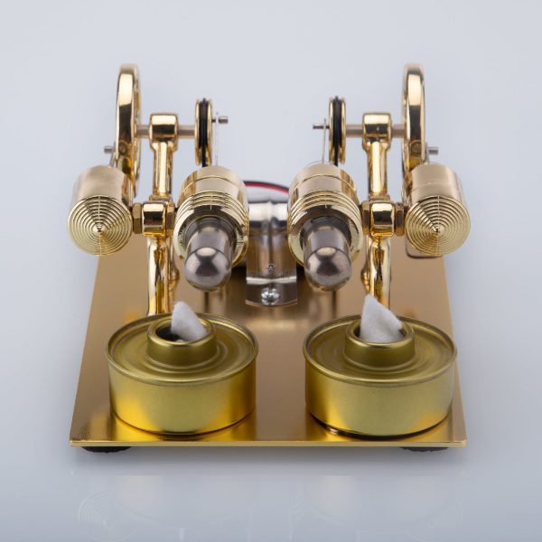 4-Cylinder Stirling Engine Generator with Light Bulb, Voltmeter, and Battery Charger ?C STEM Educational Kit