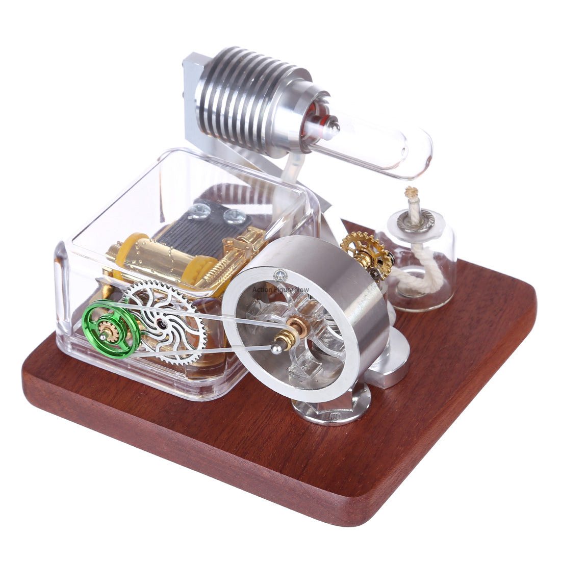 Stirling Engine Model with Rotating Mechanical Music Box STEM Educational Toy Stirling Engine Model with Rotating Mechanical Music Box STEM Educational Toy