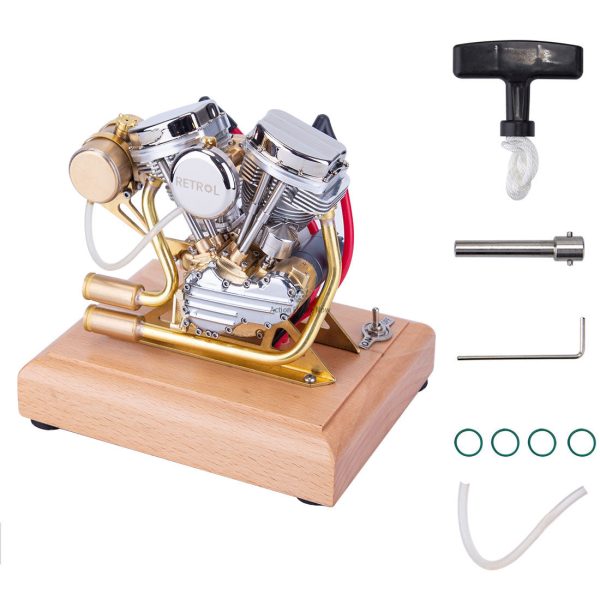 RetroTech R30 4.2cc Mini OHV V2 Motorcycle Engine, Twin-Cylinder Four-Stroke Gasoline Engine, Internal Combustion Engine Model