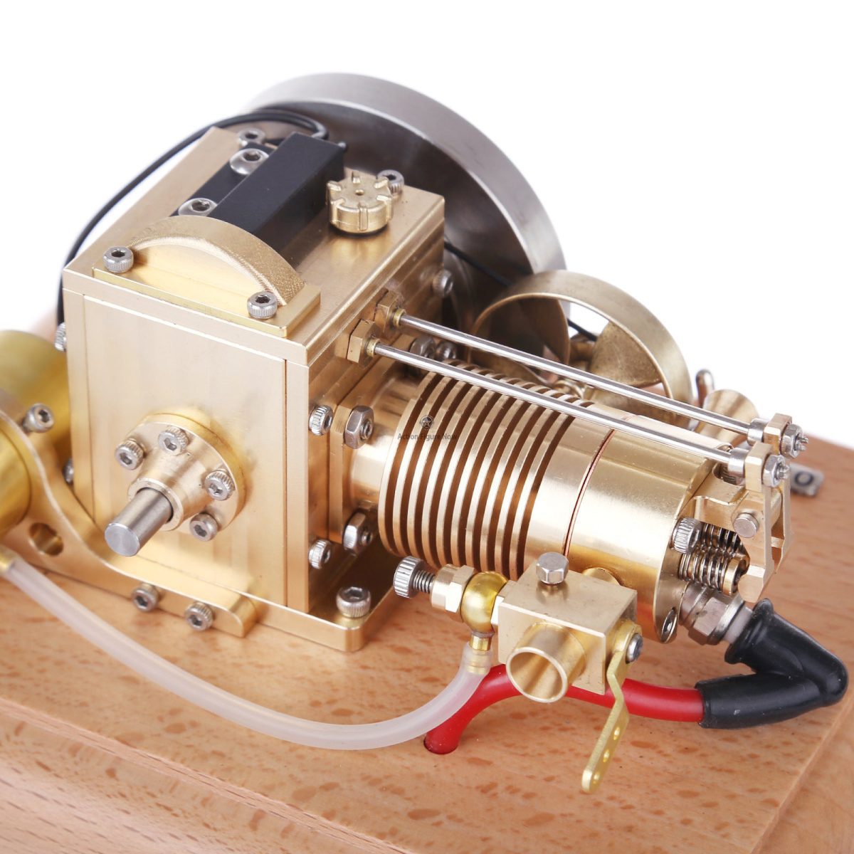 M16B 1.6cc Mini 4-Stroke Gas Engine Model, Horizontal Air-Cooled, Single Cylinder Internal Combustion Engine with Wooden Base