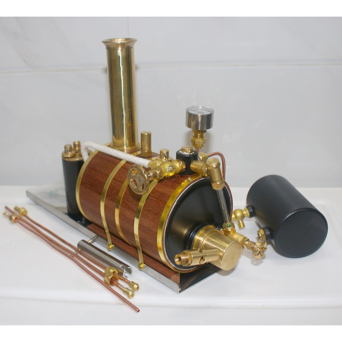 Horizontal Single-Cylinder Retro Double-Acting Steam Engine Model with 200ml Steam Boiler Horizontal Single-Cylinder Retro Double-Acting Steam Engine Model with 200ml Steam Boiler