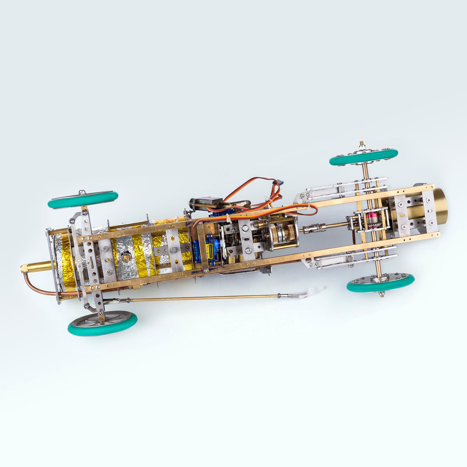 1/10 RC Rear-Drive Steam-Powered Vehicle Kit with V4 Steam Engine, Gearbox, and Boiler 1/10 RC Rear-Drive Steam-Powered Vehicle Kit with V4 Steam Engine, Gearbox, and Boiler