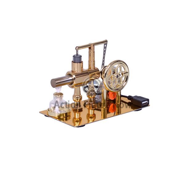 ENJOMOR Stirling Engine Generator Model | Single Cylinder Hot Air Engine with USB LED Light | Educational Science Toy