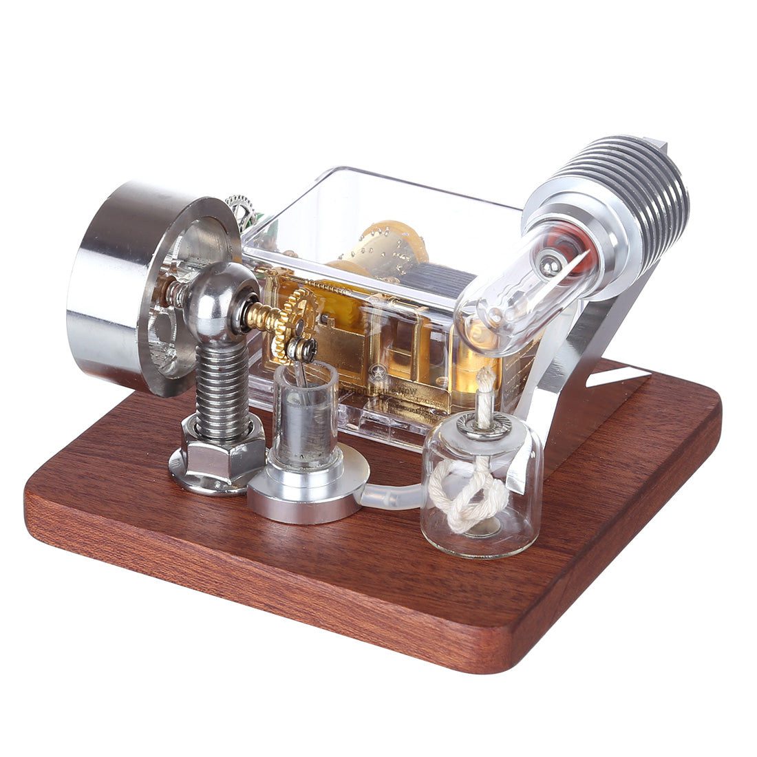 Stirling Engine Model with Rotating Mechanical Music Box STEM Educational Toy Stirling Engine Model with Rotating Mechanical Music Box STEM Educational Toy