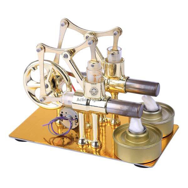 Twin-Cylinder Stirling Engine Generator with Lightbulb Twin-Cylinder Stirling Engine Generator with Lightbulb