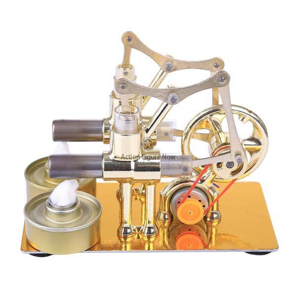 Twin-Cylinder Stirling Engine Generator with Lightbulb Twin-Cylinder Stirling Engine Generator with Lightbulb