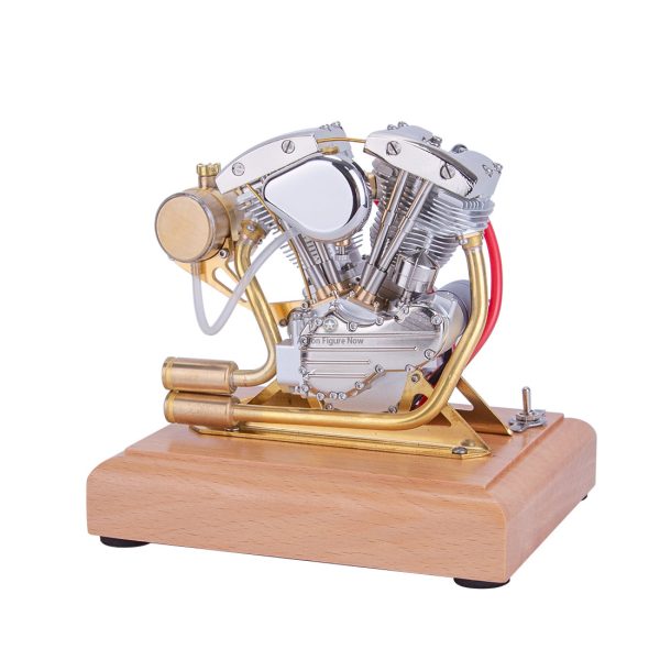 H08 4.2CC OHV V-Twin Four-Stroke Gasoline Engine Motorcycle Mini Retro Model with Pedal Starter