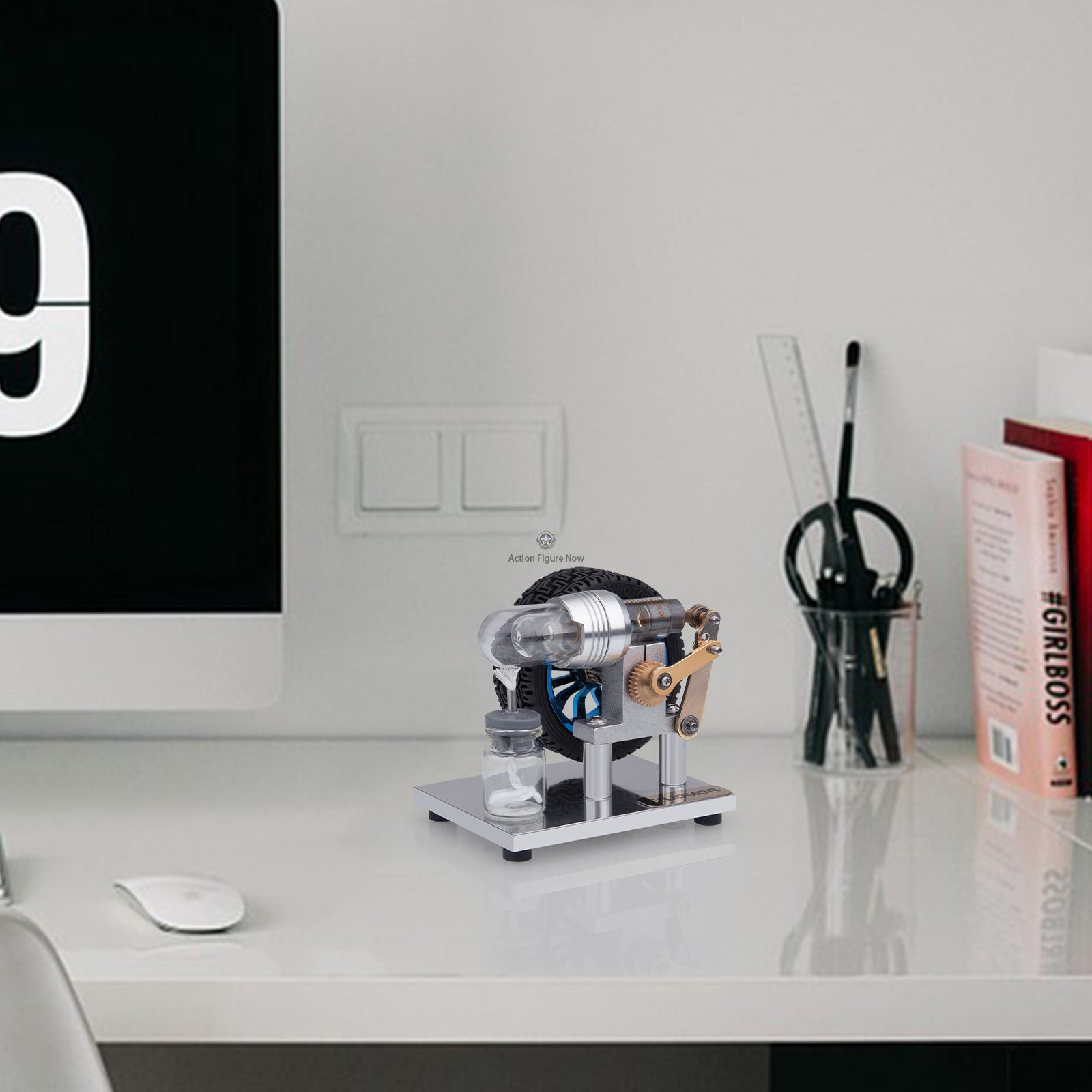 Mini Alpha Stirling Engine with Rocker Arm and Connecting Rod - Science Education & Collectible Gift Mini Alpha Stirling Engine with Rocker Arm and Connecting Rod - Science Education & Collectible Gift