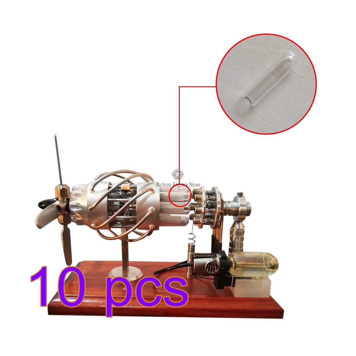 10 Pack of Quartz Glass Hot Cylinders for Swashplate Stirling Engine Model