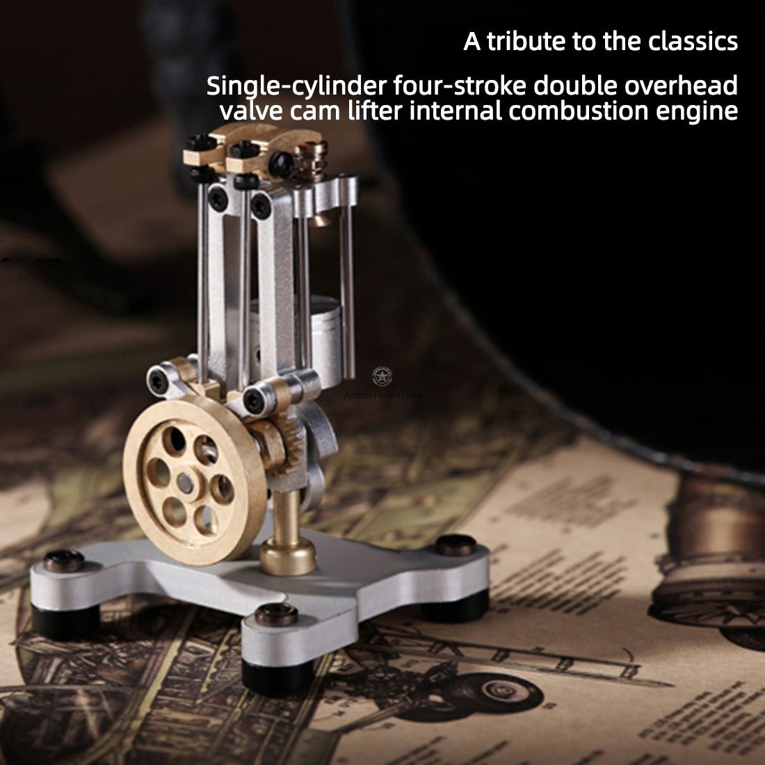 Mini Metal DIY Single-Cylinder 4-Stroke DOHC Pushrod Internal Combustion Engine Model Toy for Education and Science Experiments Mini Metal DIY Single-Cylinder 4-Stroke DOHC Pushrod Internal Combustion Engine Model Toy for Education and Science Experiments