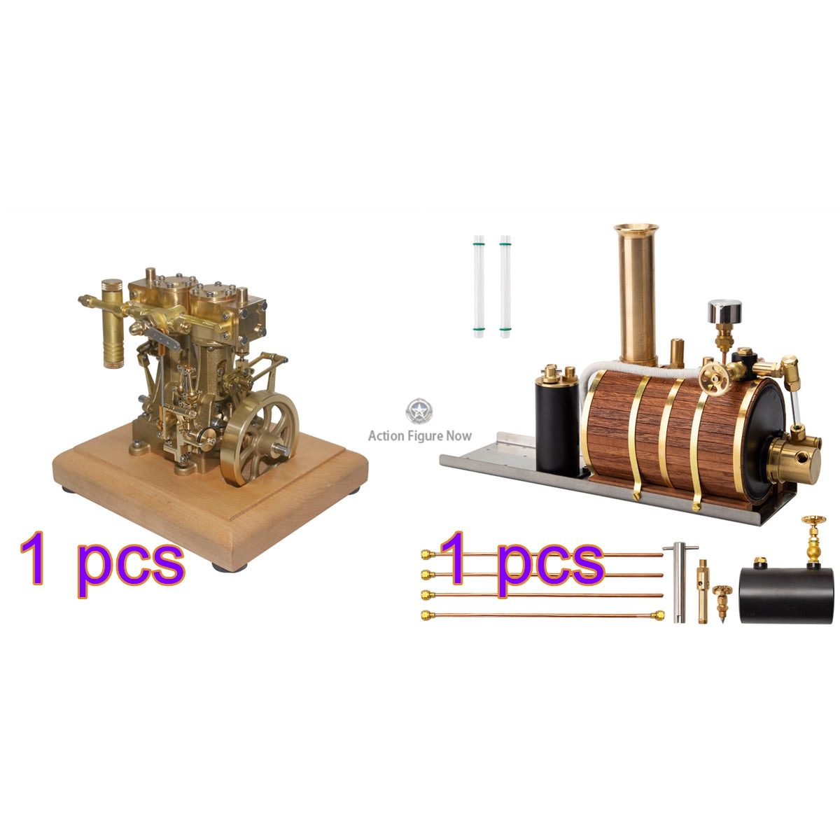 3.7CC Retro Vertical Reciprocating Double-Acting Model Steam Engine with 200ml Steam Boiler 3.7CC Retro Vertical Reciprocating Double-Acting Model Steam Engine with 200ml Steam Boiler