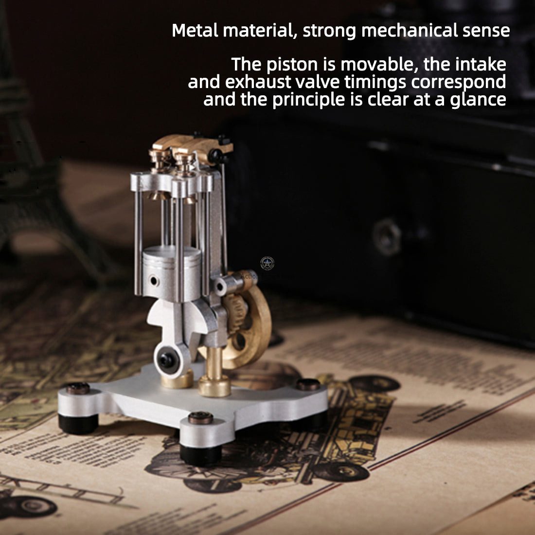 Mini Metal DIY Single-Cylinder 4-Stroke DOHC Pushrod Internal Combustion Engine Model Toy for Education and Science Experiments Mini Metal DIY Single-Cylinder 4-Stroke DOHC Pushrod Internal Combustion Engine Model Toy for Education and Science Experiments