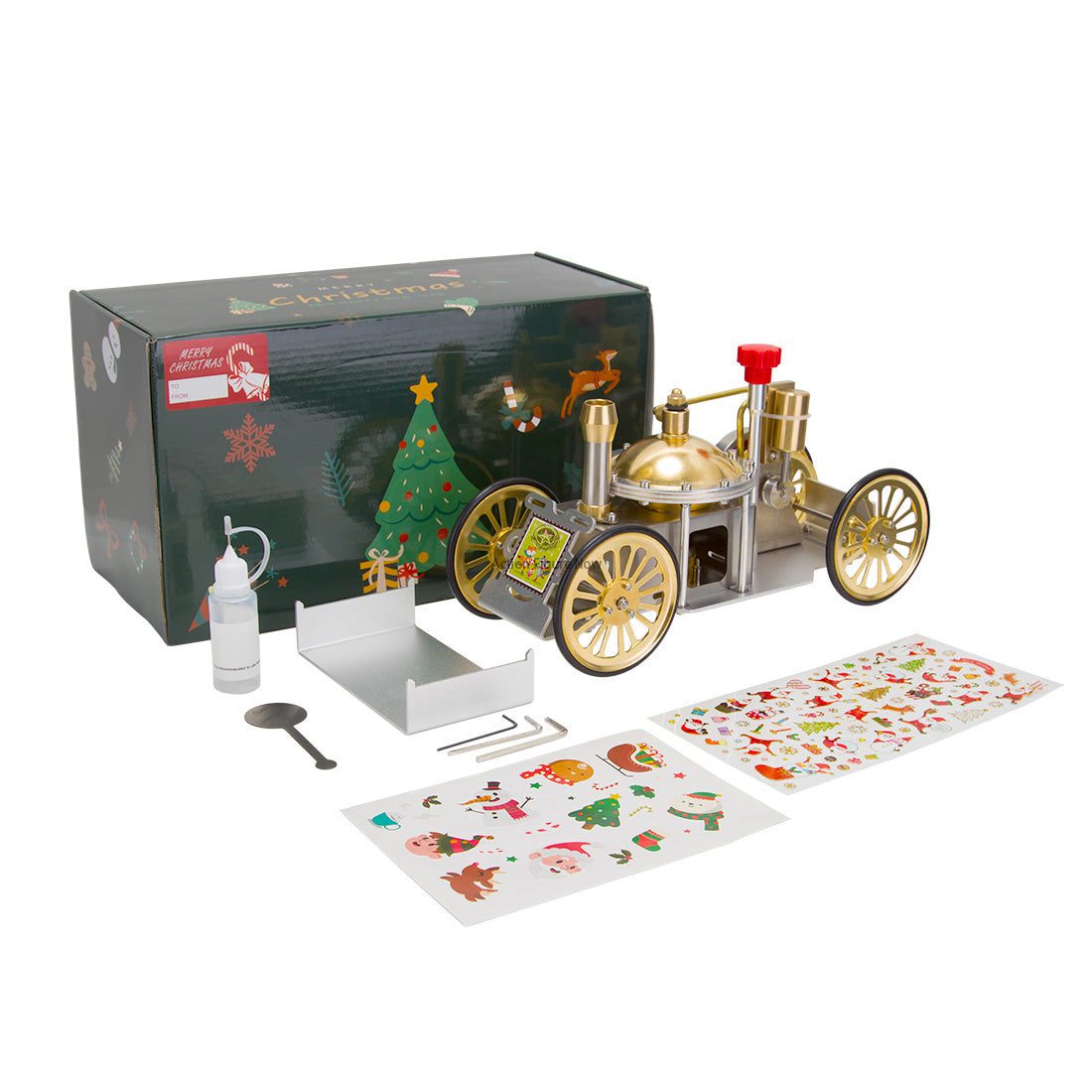 ENJOMOR Metal Steam Engine Toy Car: Classic Steam Powered Vehicle, Christmas Gift ENJOMOR Metal Steam Engine Toy Car: Classic Steam Powered Vehicle, Christmas Gift