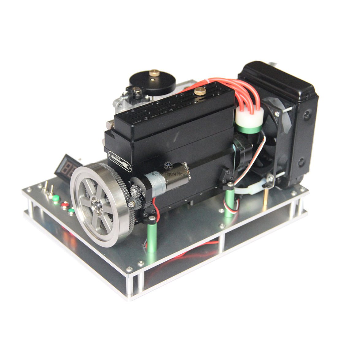 Metal Base Including Water Cooling Components for 32cc Water-Cooled 4-Cylinder Inline Gasoline Engine