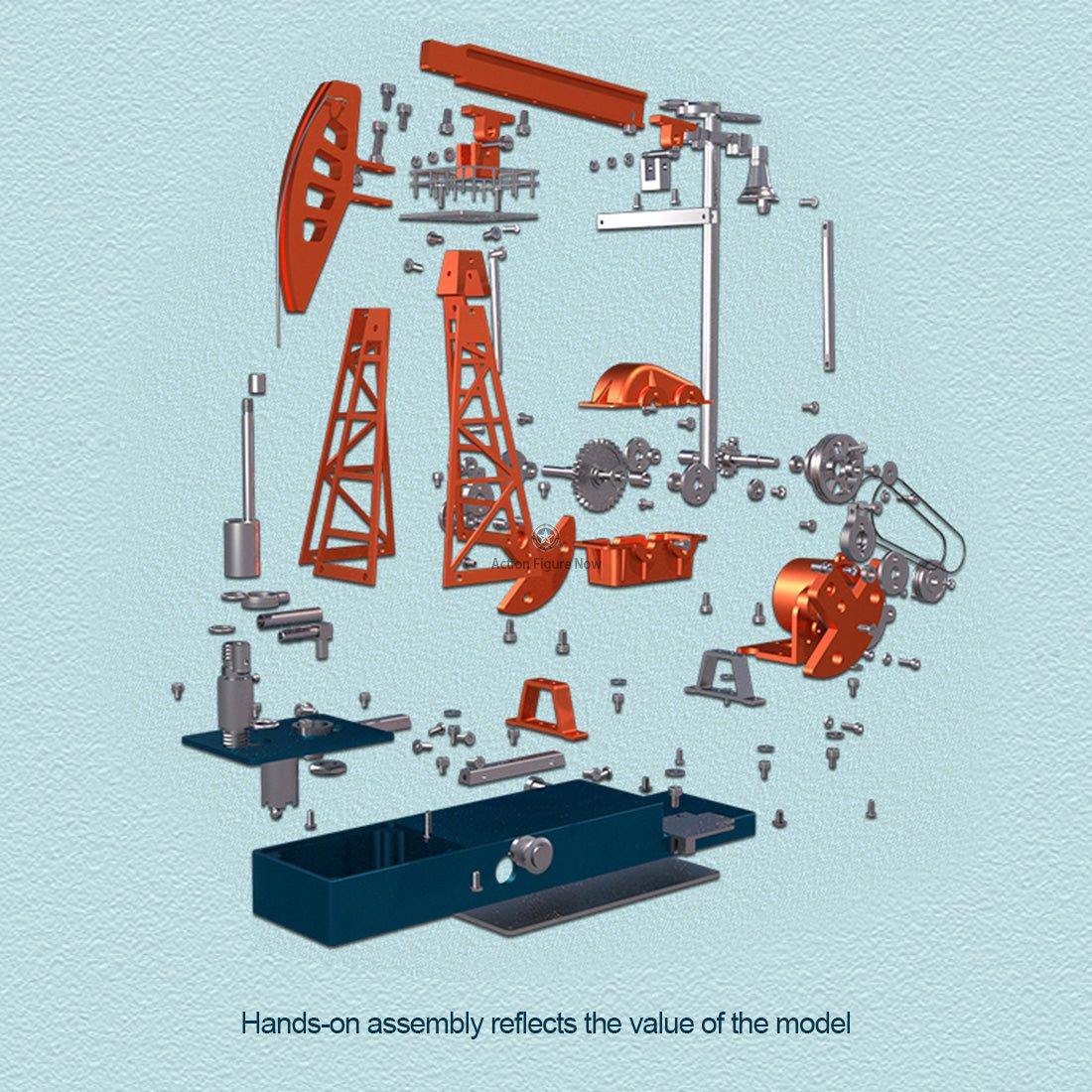 Teching 3D Metal Oil Pump Jack Model Kit | Working Oilfield Equipment with Light Teching 3D Metal Oil Pump Jack Model Kit | Working Oilfield Equipment with Light