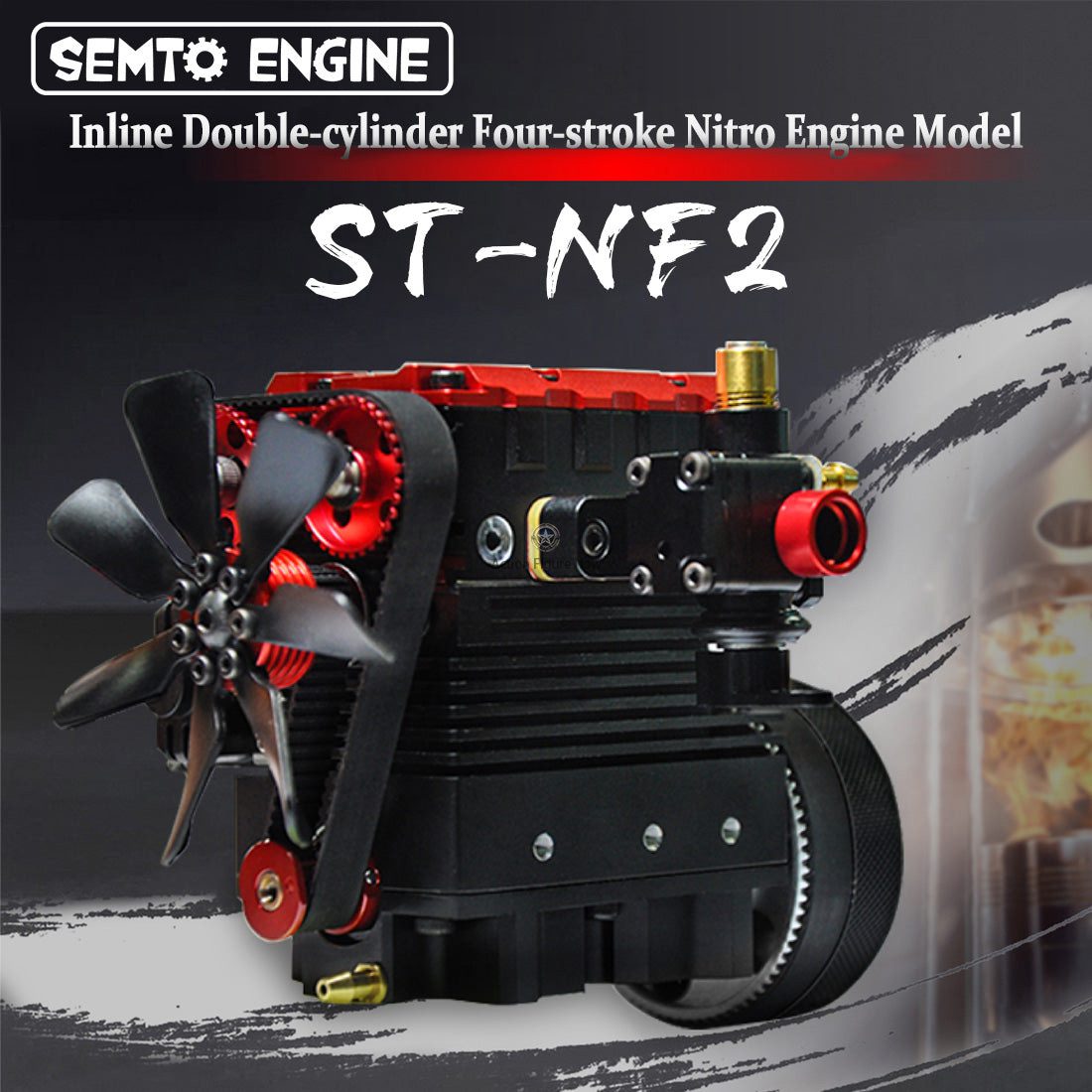 SEMTO ST-NF2 7cc Nitro Engine Model Kit - Build Your Own SOHC Inline 2-Cylinder 4-Stroke Engine SEMTO ST-NF2 7cc Nitro Engine Model Kit - Build Your Own SOHC Inline 2-Cylinder 4-Stroke Engine
