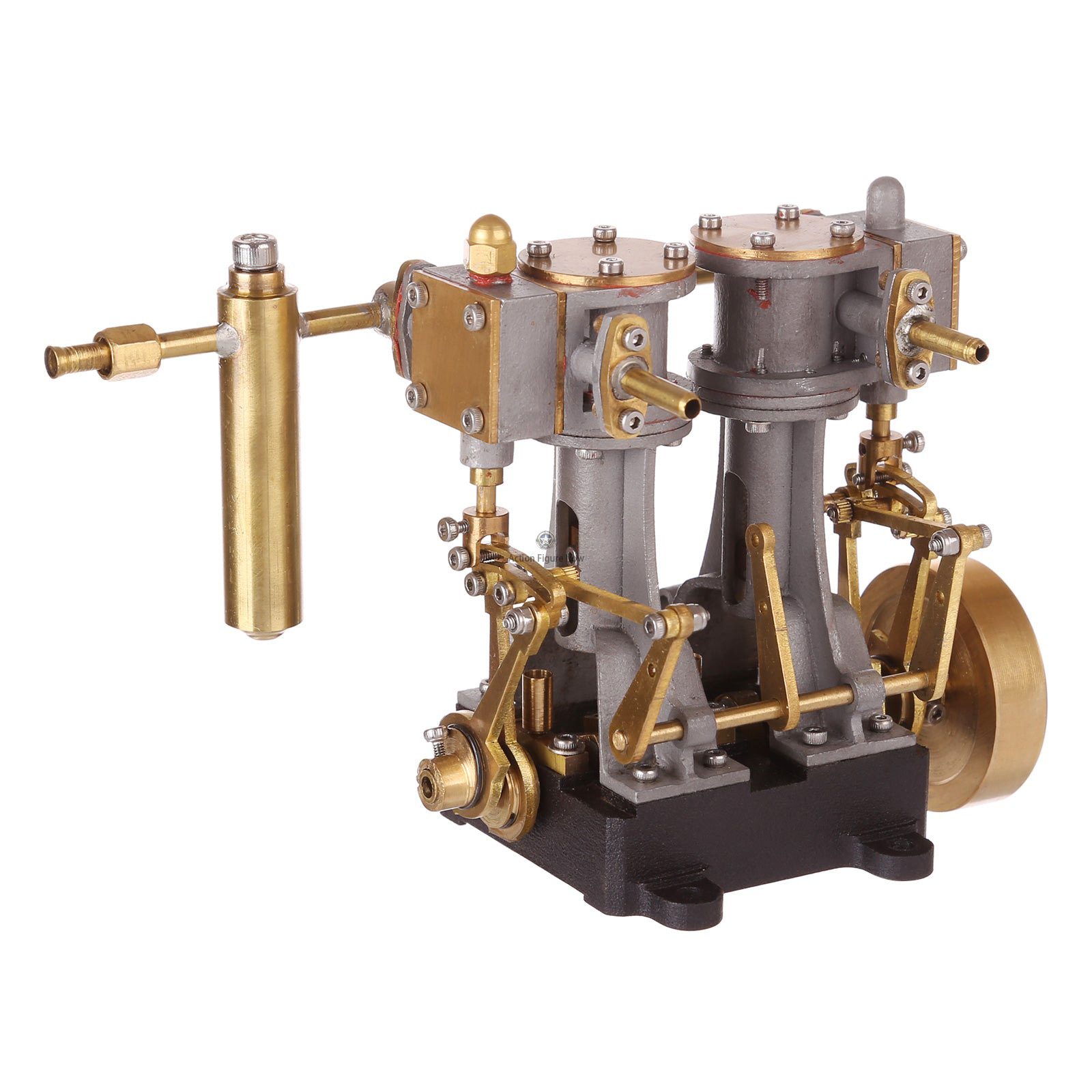 Mini Double-Cylinder Compound Steam Engine with Reversing Mechanism for Steamboats, RC Boats, and Model Ships Mini Double-Cylinder Compound Steam Engine with Reversing Mechanism for Steamboats, RC Boats, and Model Ships