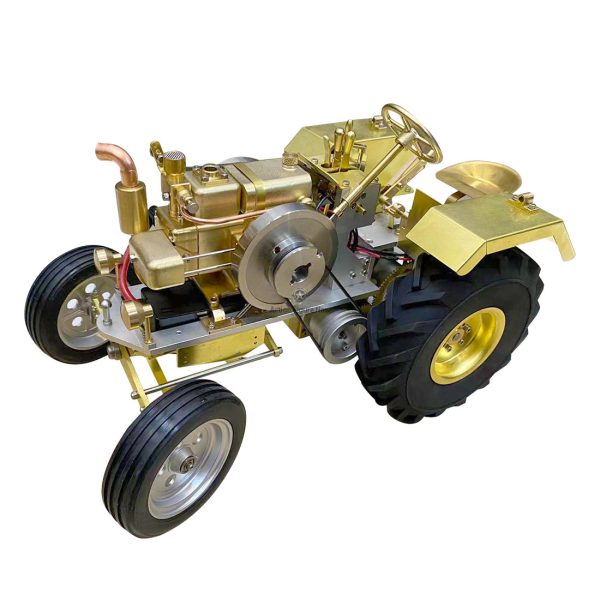 Fully Assembled T16 Model Hit-Miss Antique Roller Tractor with 1.6cc Mini Horizontal 4-Stroke Air-cooled Single-cylinder Internal Combustion Gasoline Engine