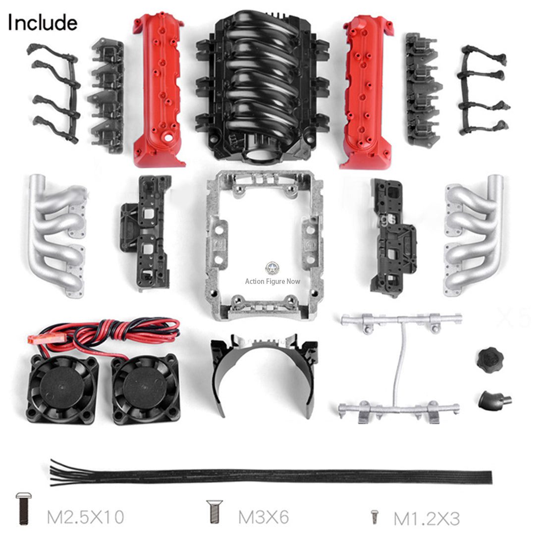 V8 RC Engine Cooling Fan Kit with Radiator, Motor, and Hood for 1/10 Scale Cars (GRC LS7 Motor) V8 RC Engine Cooling Fan Kit with Radiator, Motor, and Hood for 1/10 Scale Cars (GRC LS7 Motor)