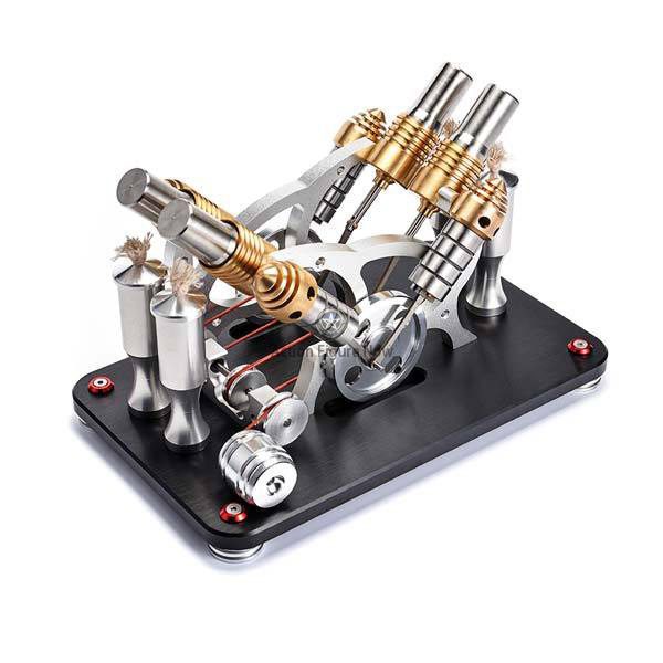Four Cylinder Stirling Engine Kit: External Combustion Stirling Power Generator Model Four Cylinder Stirling Engine Kit: External Combustion Stirling Power Generator Model