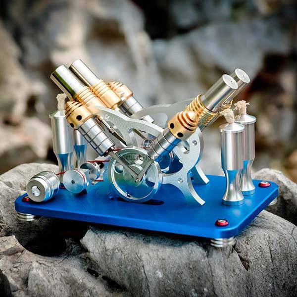 Four Cylinder Stirling Engine Kit: External Combustion Stirling Power Generator Model Four Cylinder Stirling Engine Kit: External Combustion Stirling Power Generator Model