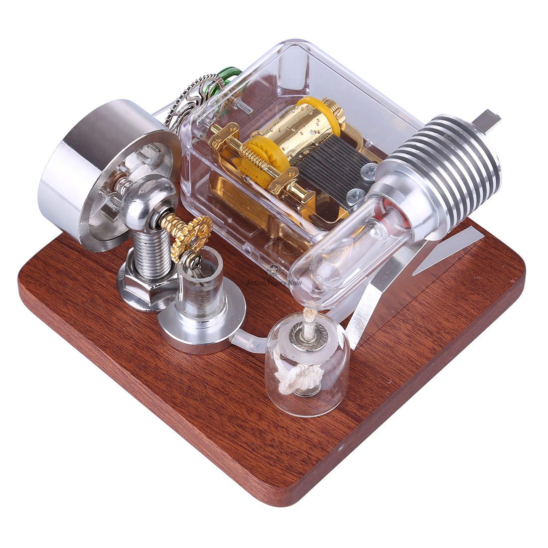 Stirling Engine Model with Rotating Mechanical Music Box STEM Educational Toy Stirling Engine Model with Rotating Mechanical Music Box STEM Educational Toy