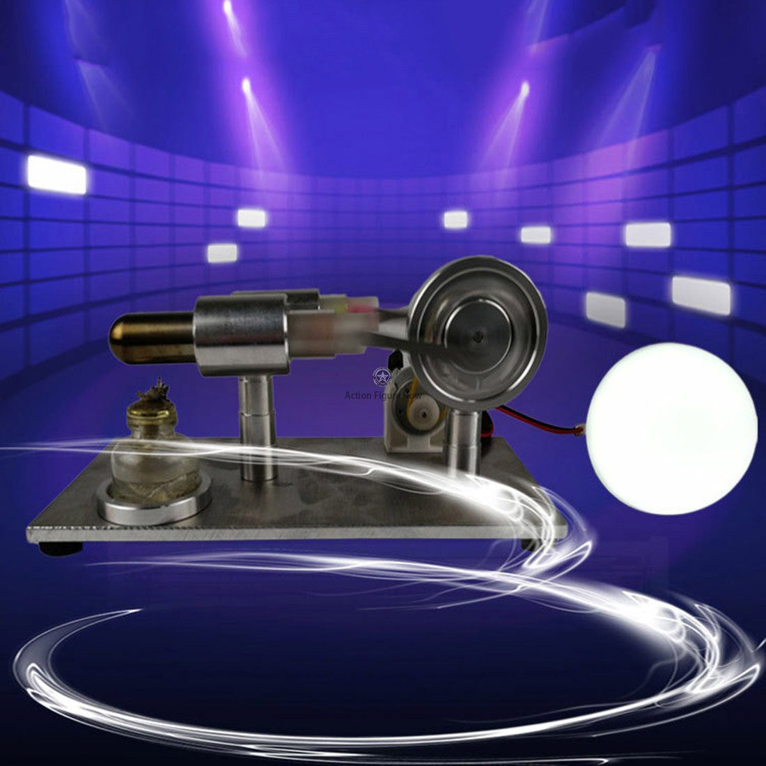 DIY Stirling Engine Kit with LED Lights and Generator DIY Stirling Engine Kit with LED Lights and Generator