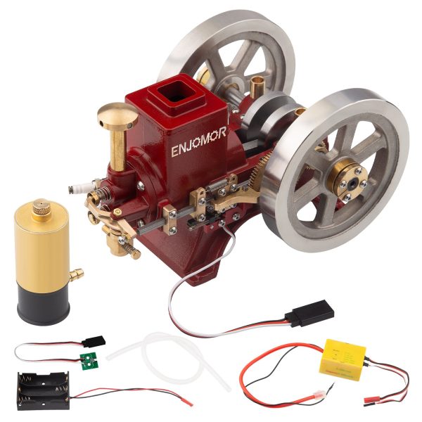 4-Stroke Gas Engine with Ignition System, 6cc Metal Single Cylinder IC Engine, Gift Collection