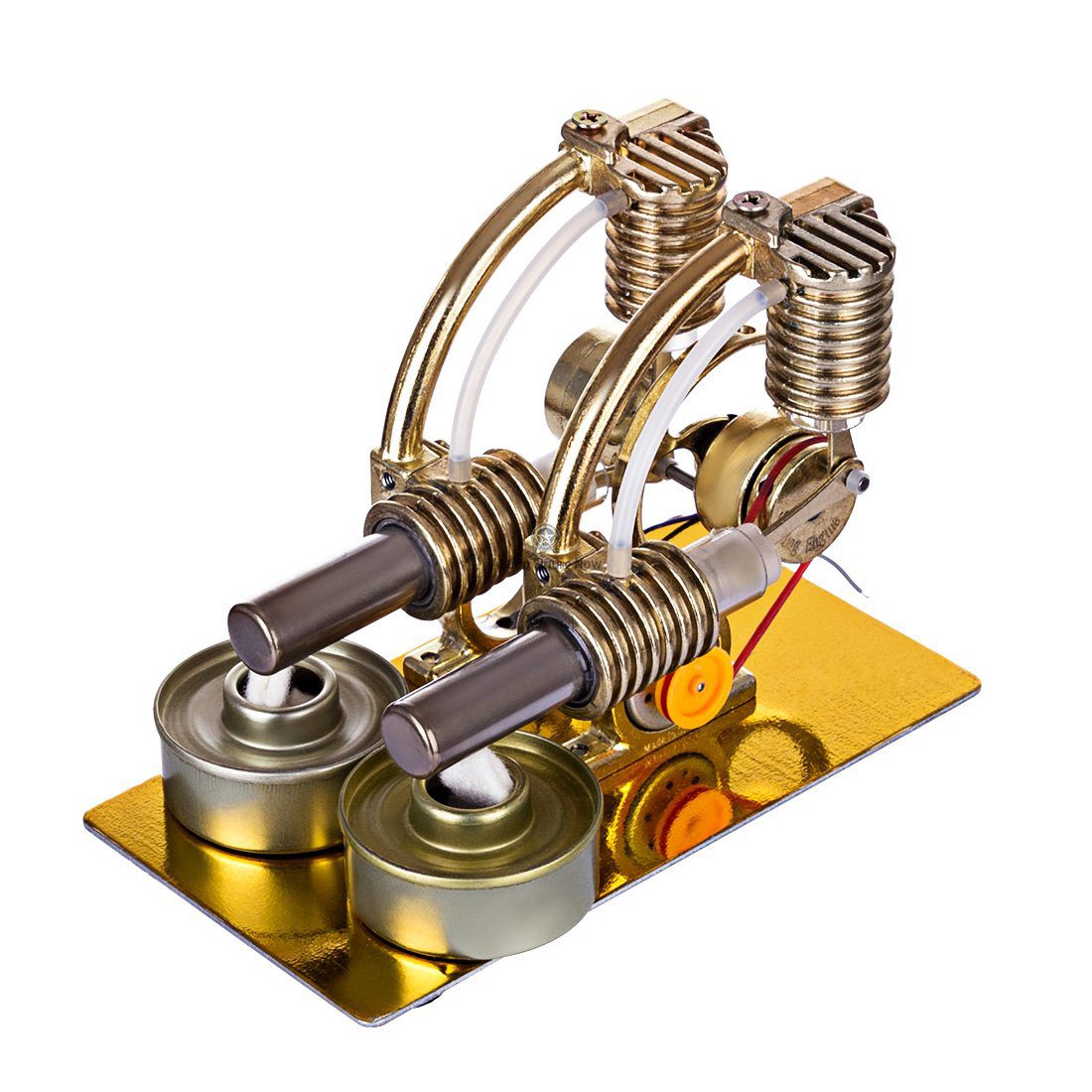 L-Shape 2-Cylinder Stirling Engine Generator with LED Bulb L-Shape 2-Cylinder Stirling Engine Generator with LED Bulb