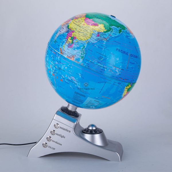 TECHING Illuminated Rotating World Globe for Kids with Stand, High-Clear Readable Map, Educational STEM Toy Lamp Light Up Night Light LED Decor