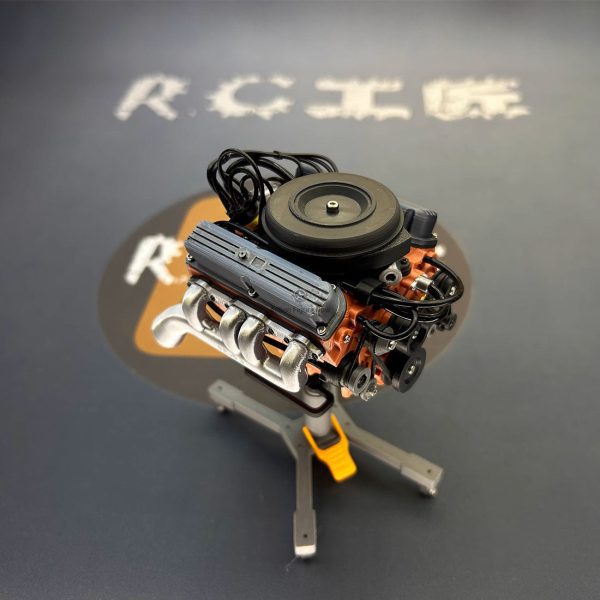 1/10 Scale V8 Engine Model: Static Finished Version for RC Climbing Vehicles and Decoration