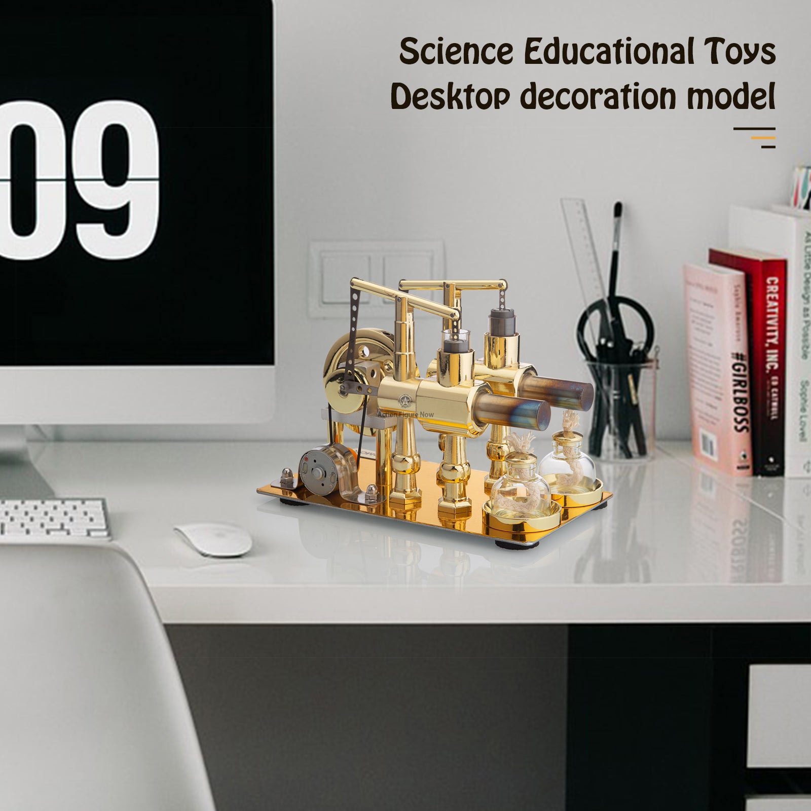 ENJOMOR Stirling Engine Hot Air External Combustion Model with LED Bulb Gift ENJOMOR Stirling Engine Hot Air External Combustion Model with LED Bulb Gift