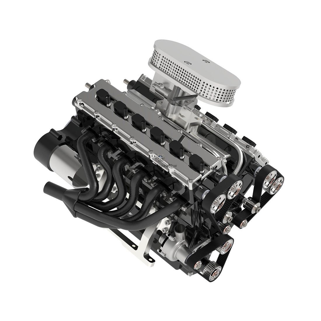 ENJOMOR V12 Engine Model GS-V12: 72CC DOHC Four-Stroke 12-Cylinder V8 Engine Model with 48 Valves, Water Cooling, and Electric Start
