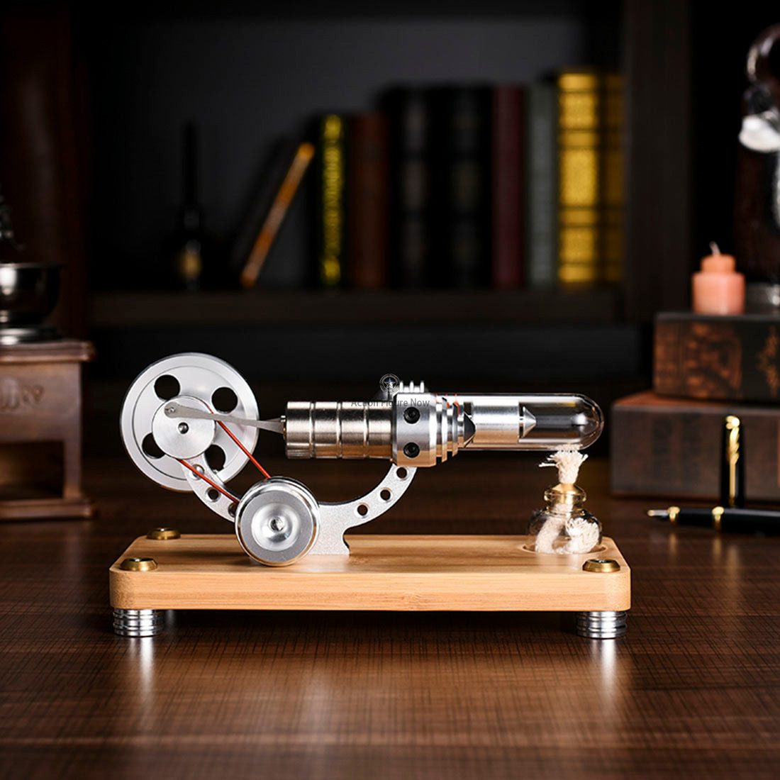 Single Cylinder Stirling Engine Model with LED Light for Science Experiments and Teaching Single Cylinder Stirling Engine Model with LED Light for Science Experiments and Teaching