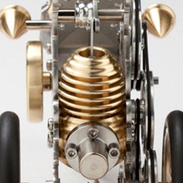 Stirling Engine Car Model Kit - 102 Pcs Metal Stirling Engine Retro Tri-wheeled Vehicle Craft