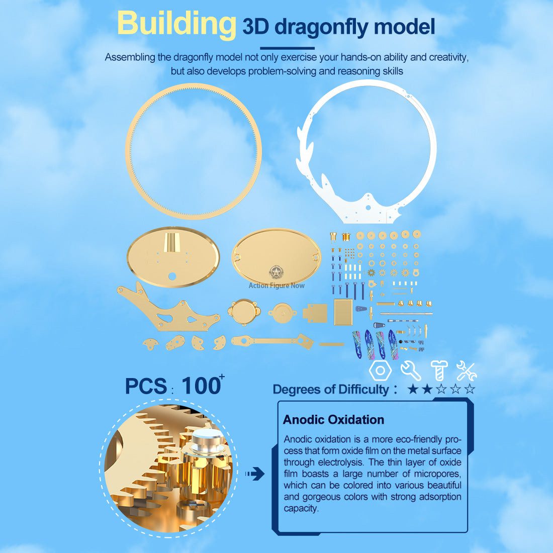 TECHING 3D Metal Dragonfly Construction Model - Build Your Own DIY Dragonfly Assembly Kits for Kids, Teens, and Adults TECHING 3D Metal Dragonfly Construction Model - Build Your Own DIY Dragonfly Assembly Kits for Kids, Teens, and Adults